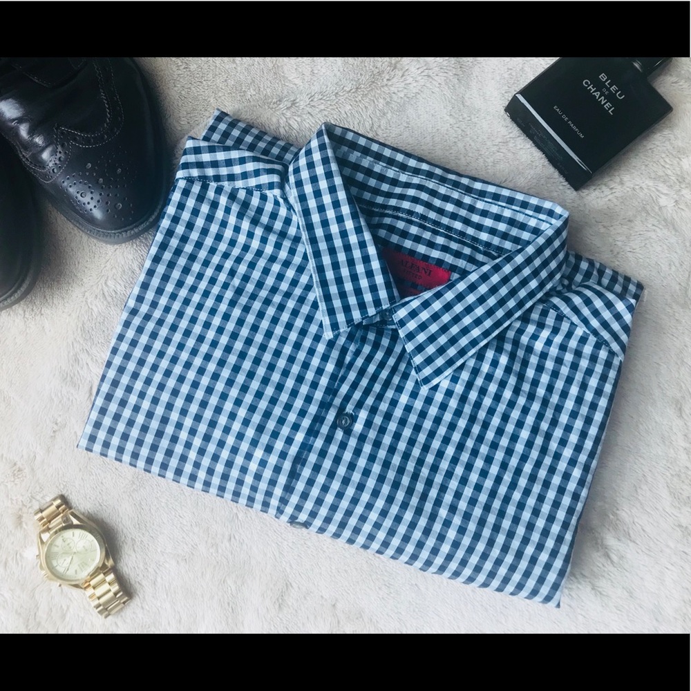 Alfani Fitted Stretch Button-Down Shirt